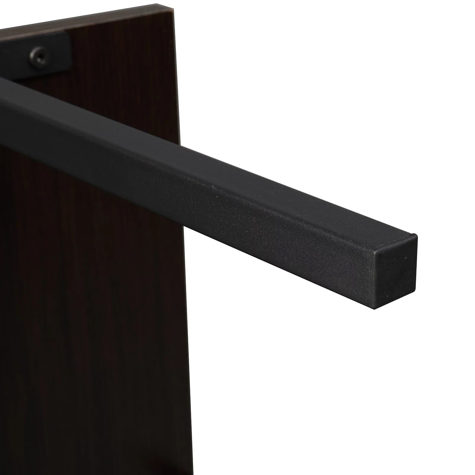 Wood Ladder Bookcase with Metal Frame, 5-Tier, Dark Walnut B71550