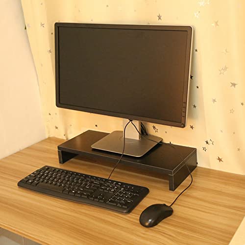 Wooden Monitor Stand Riser with LED Shelf for Desk W4936