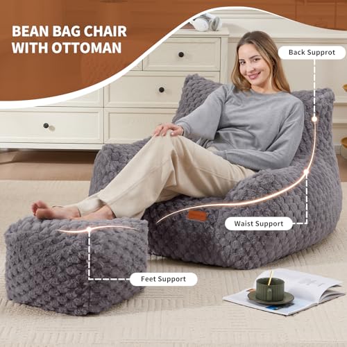 Giant Bean Bag Chair for Adults with Foot Rest Z4047