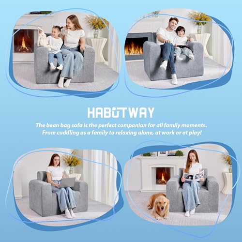 Giant Bean Bag Chair with Armrest for Adults and Kids H1960