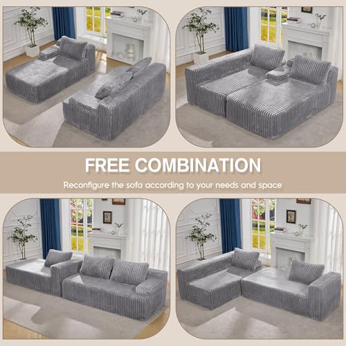 Modular L-Shape Sectional Sofa with Oversized Chaise A47792
