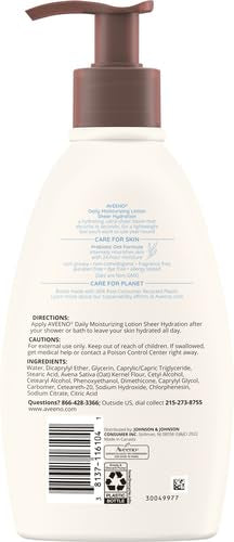 Fragrance-Free Daily Moisturizing Lotion with Prebiotic Oat for Dry Skin, 18 fl. oz L4839