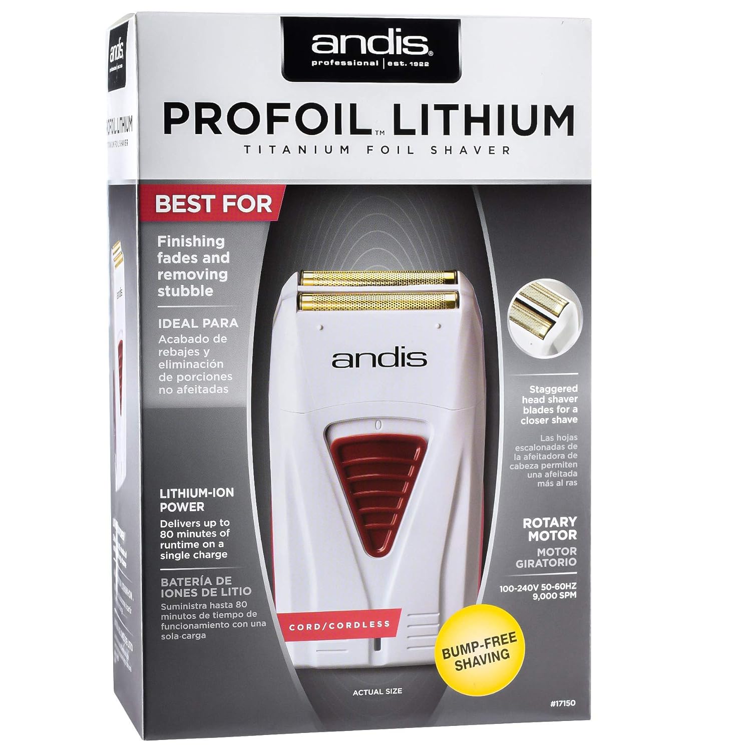 Cordless Men's Titanium Foil Shaver with Cleaning Brush O163180