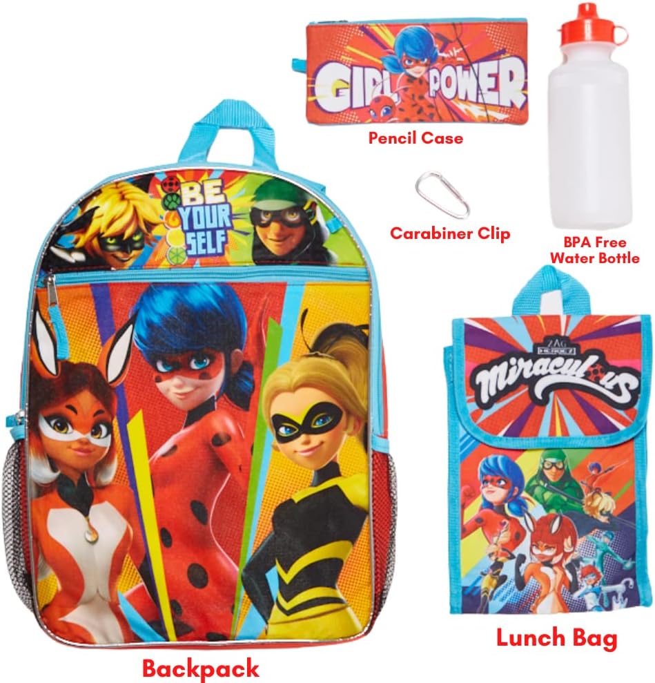 Girl Power Be Yourself Backpack Set for Girls, 16 inch with Lunch Bag & Pencil Case A29678