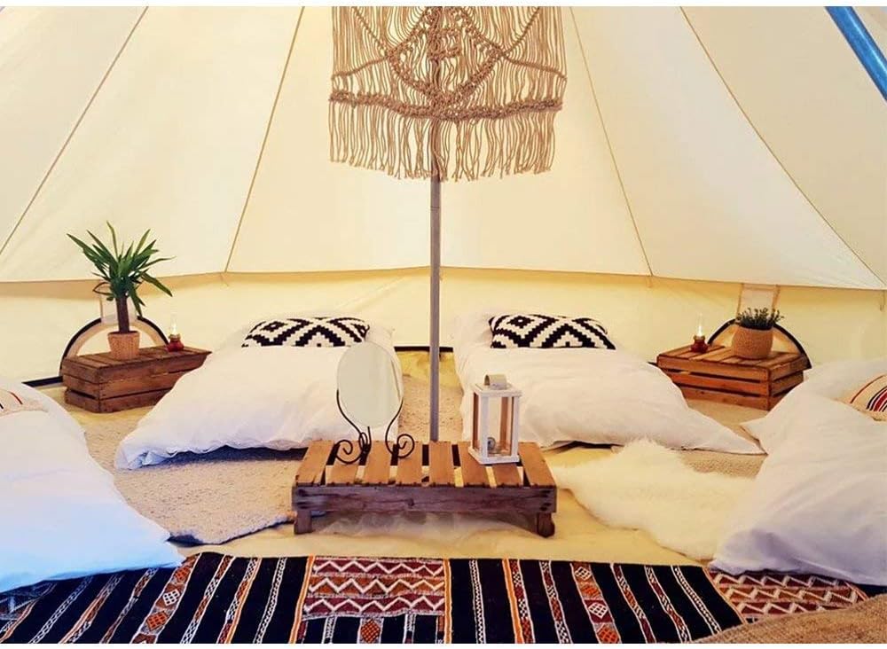 Waterproof Cotton Canvas Bell Tent with Stove Jack Hole for Camping X96807