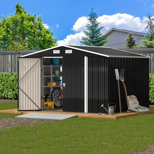 Outdoor Storage Shed 6 x 6 FT Resin Garden Shed with Lockable Door U891