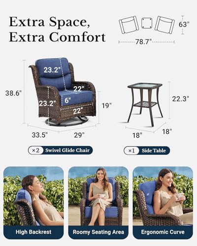 Outdoor Wicker Conversation Set with Cushions, 7 Pieces P4930