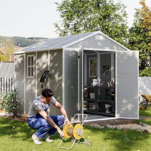 Outdoor Storage Shed 6 x 6 FT Resin Garden Shed with Lockable Door U891