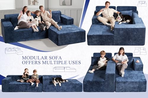 L-Shape Modular Sectional Sofa with Deep Seat, No Assembly Required C597556