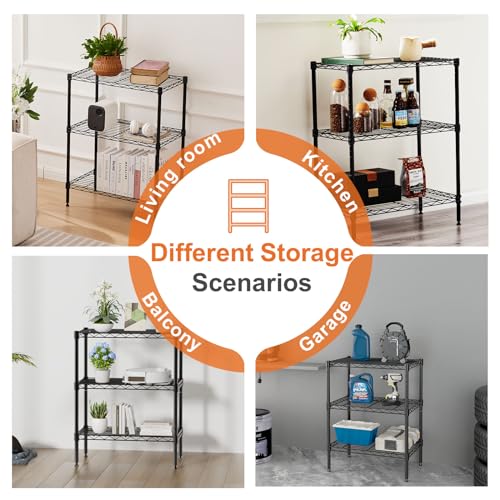 4-Shelf Storage Shelving Unit, Adjustable Metal Wire Racks, Heavy Duty Standing Shelf Organizer W583383