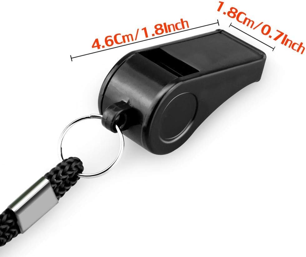 3 Packs Plastic Sports Whistles with Lanyard, Loud Crisp Sound B409