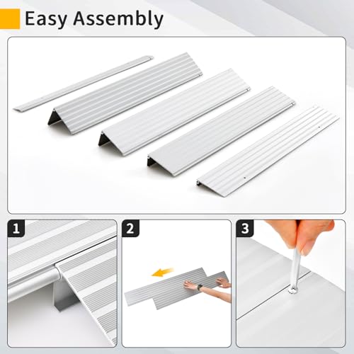 Door Threshold Ramp with Non-Slip Surface, 3 Inch Rise for Wheelchairs and Scooters Q959