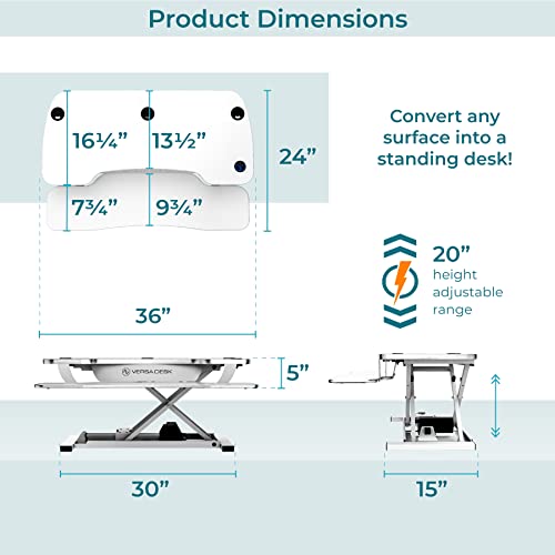 Electric Standing Desk Converter, Height Adjustable Sit to Stand Riser, Dual Monitor Workstation, Black Z74939