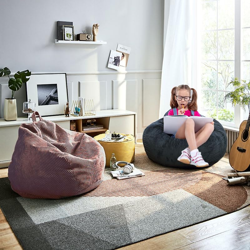 Faux Fur Bean Bag Chair for Adults with Filling Q65946