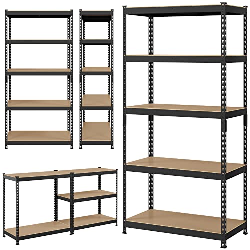 5-Tier Adjustable Metal Shelving Unit for Garage, Pantry, and Warehouse M7734