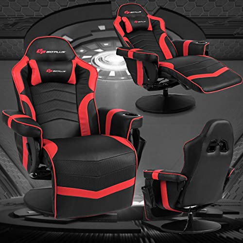 Massage Gaming Chair with Adjustable Backrest and Footrest G669073