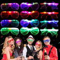 12 Pcs LED Glasses, 3 Shapes Shutter Shades with 4 Colors, Light Up Glasses, Glow in The Dark Neon Party Favors, Flashing Glasses for Adults,Mardi Gras Party Supplies