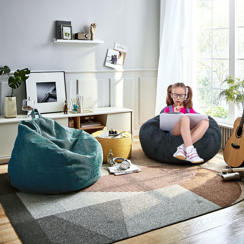 Faux Fur Bean Bag Chair for Adults with Filling Q65946