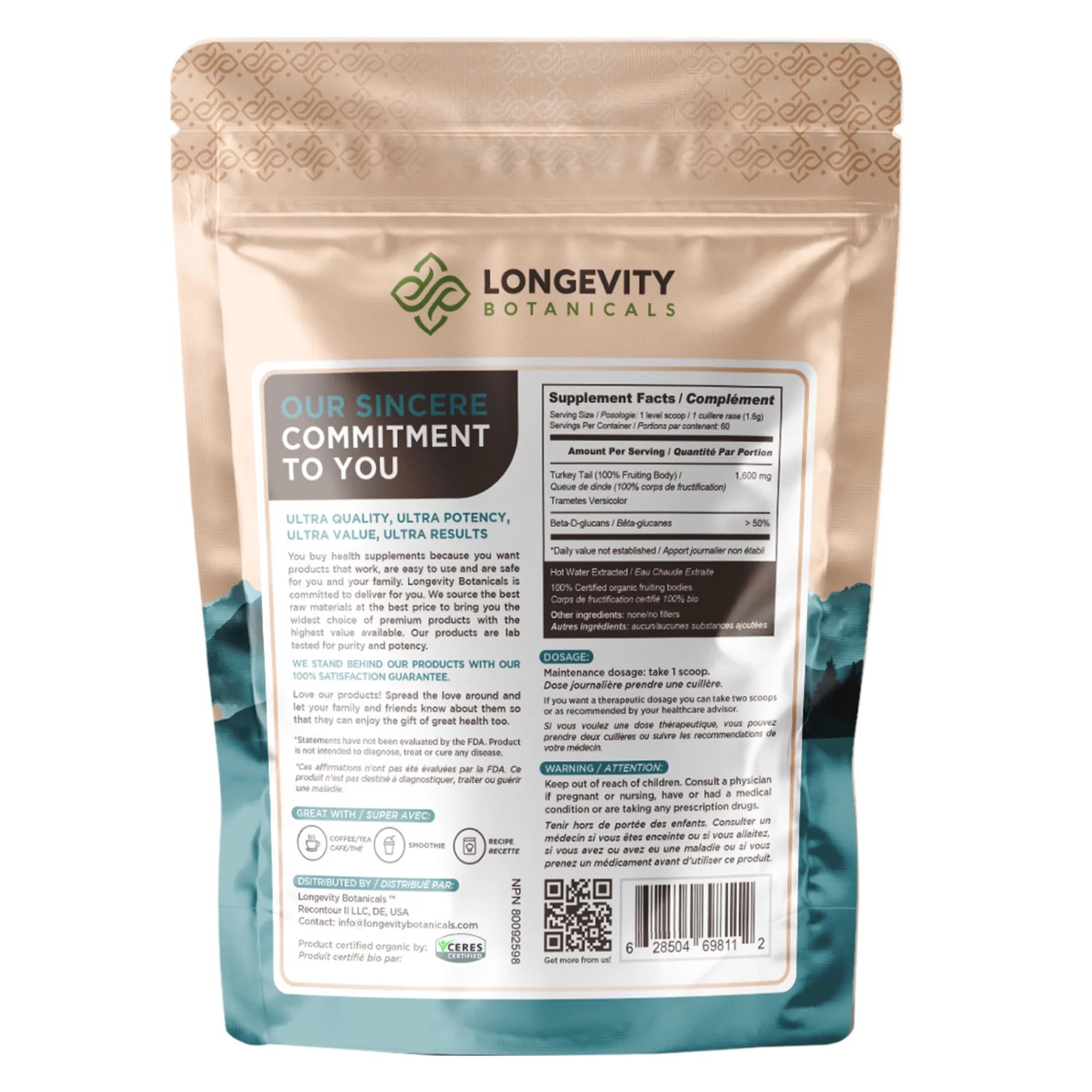 Organic Turkey Tail Mushroom Supplement Powder L73013