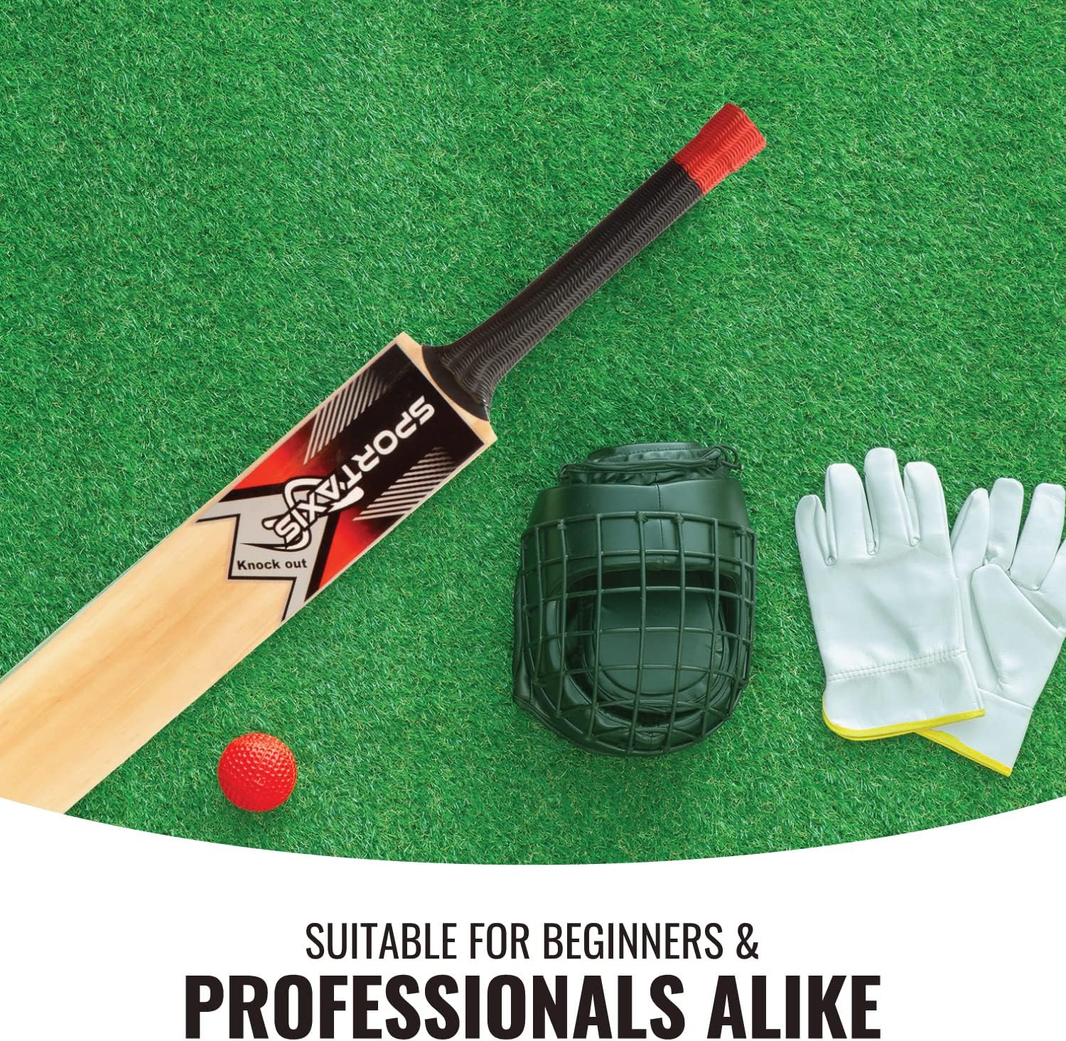 Wooden Kashmir Willow Cricket Bat with Foam-Padded Bag W2153