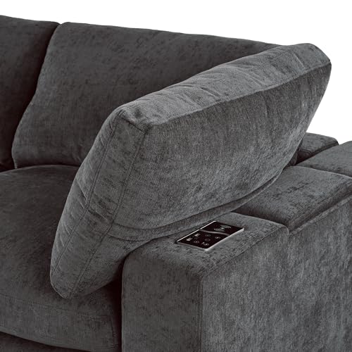 Modular Sectional Sofa with Ottoman, U-Shaped Lounge Couch H930
