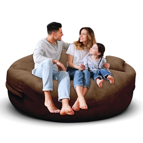 Bean Bag Chair for Adults 3FT, Soft Removable Cover, Light Gray X3039