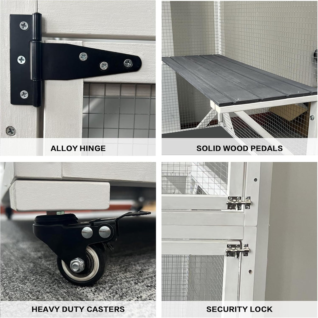 Outdoor Cat Enclosure with Wheels, Waterproof Roof G4859