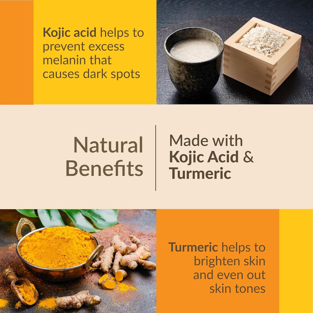 Turmeric and Kojic Acid Soap with Exfoliating Scrubber, 3-Pack V815