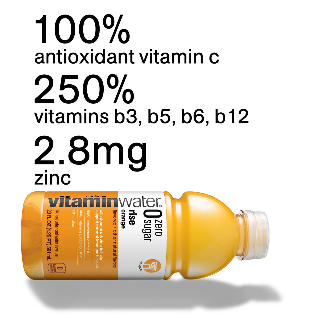 Zero Sugar Electrolyte Enhanced Water with Vitamins, Orange, 20 fl oz, 12 Pack W9987
