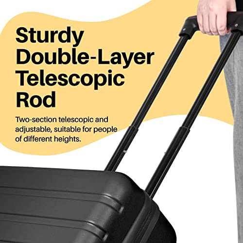 21" Carry On Luggage with 14" Mini Cosmetic Case Set, Hardside, Lightweight, White E332475