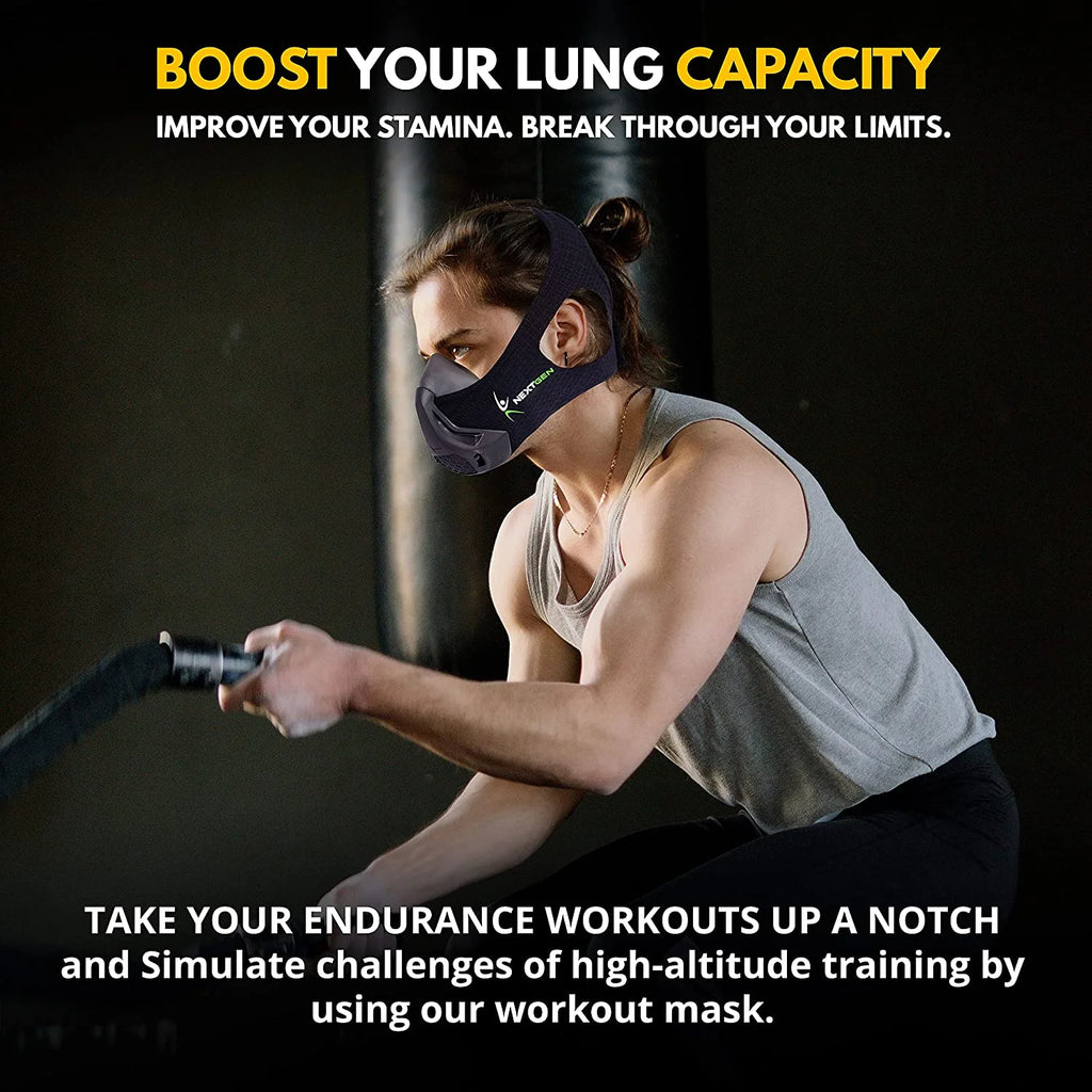 Altitude Workout Mask Cardio Breathing Trainer with 8 Carbon Filters U61984