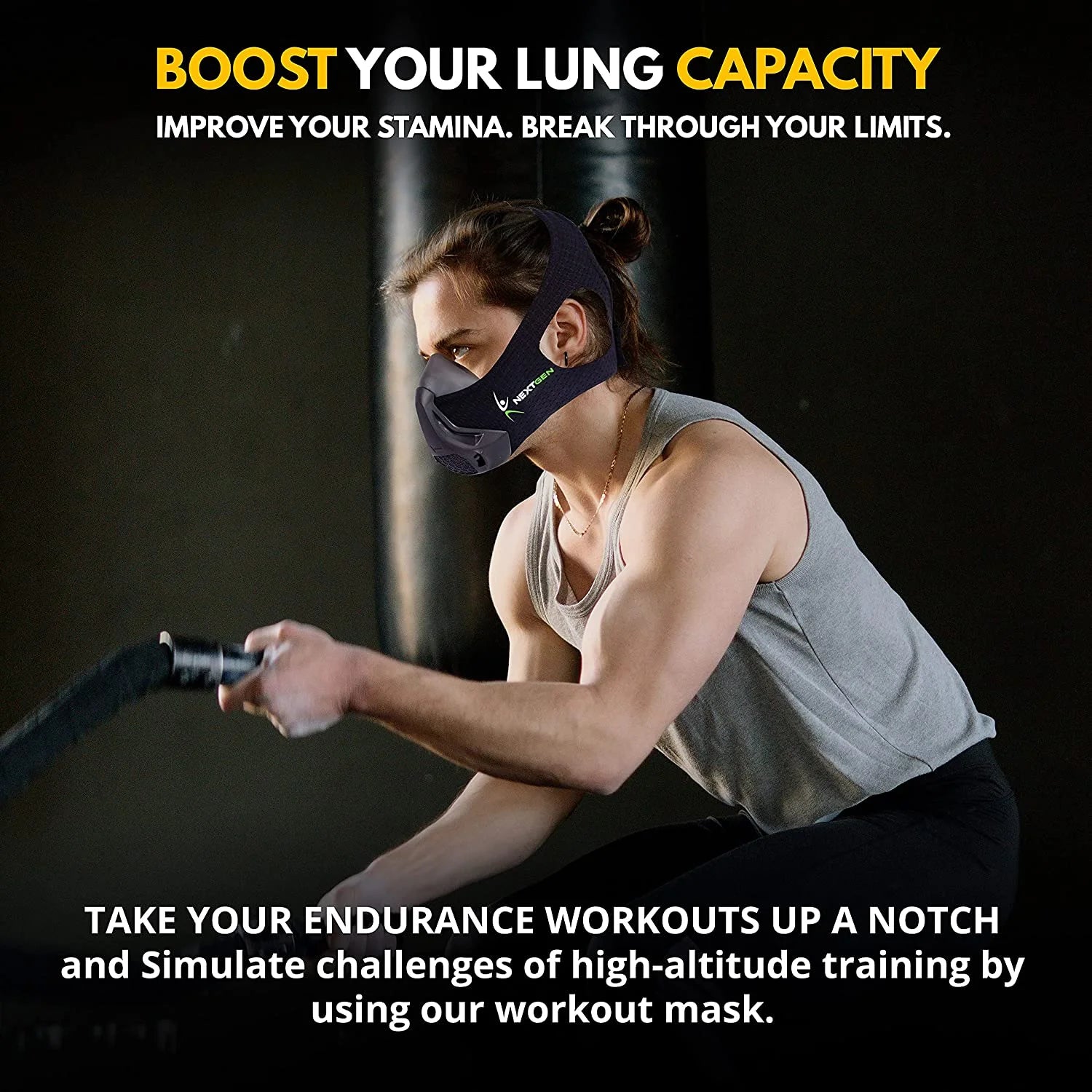 Altitude Workout Mask Cardio Breathing Trainer with 8 Carbon Filters U61984