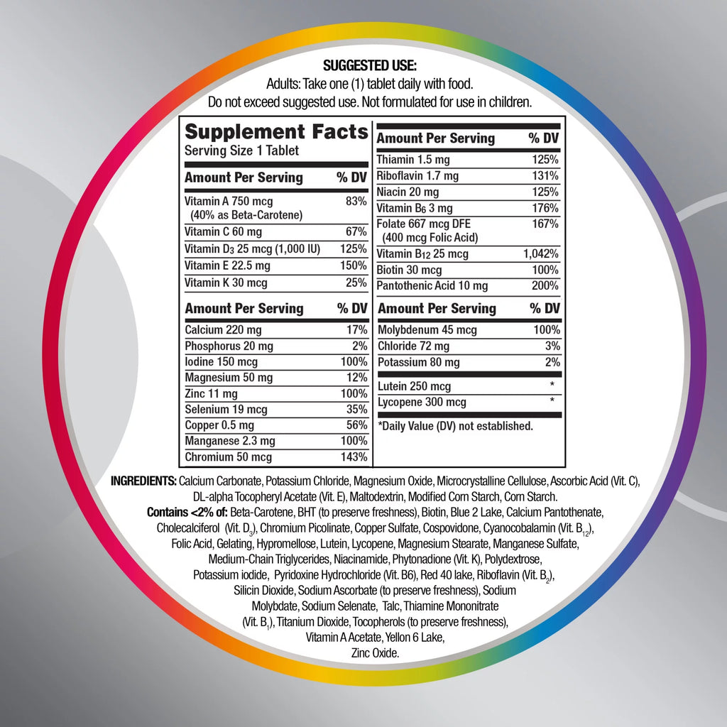 Multivitamin for Adults 50 Plus, 325 Ct E6086