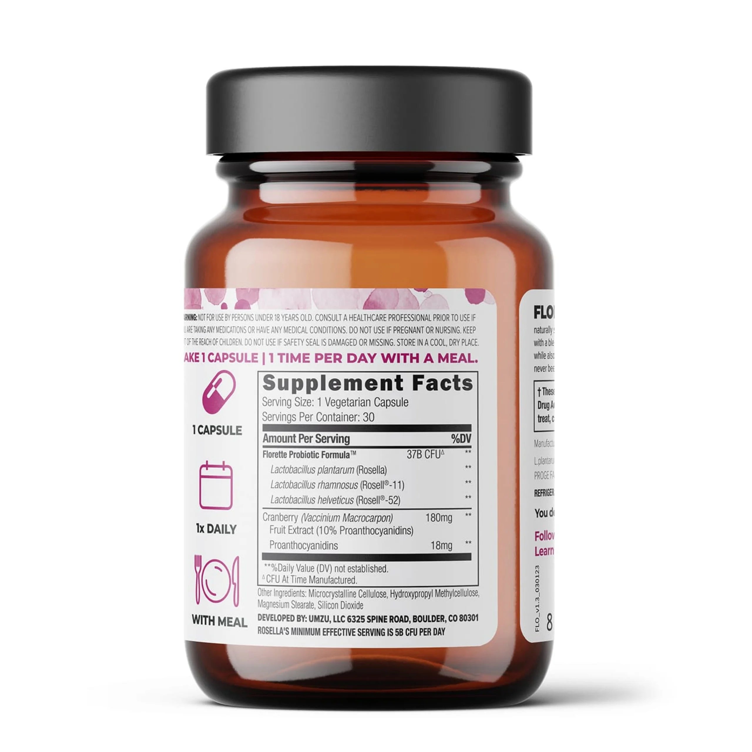 Vaginal & Urinary Tract Health Supplement with Cranberry Extract and Probiotic, 30 Capsules S5521