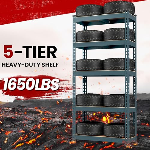 5-Tier Adjustable Metal Shelving Unit for Garage, Pantry, and Warehouse M7734