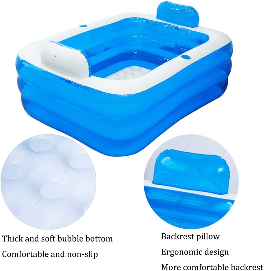 Inflatable Adult Bath Tub for Two, Freestanding with Electric Air Pump Y1553