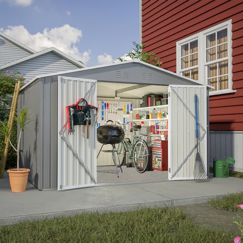 Outdoor Storage Shed, Heavy-Duty All-Weather Tool Shed with Lockable Doors C3585