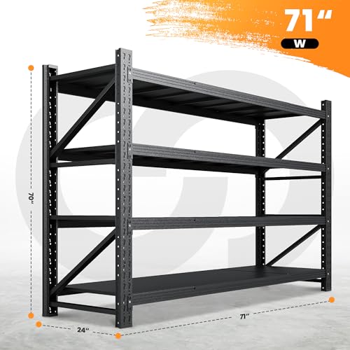 Heavy Duty 4-Tier Metal Garage Shelving Unit, Adjustable Steel Storage Rack D5378