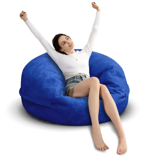 Bean Bag Chair for Adults 3FT, Soft Removable Cover, Light Gray X3039