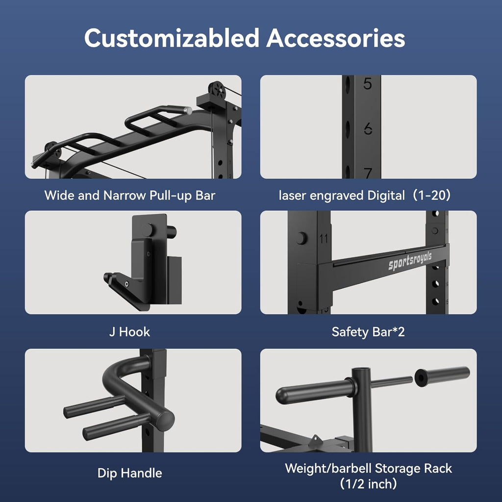 Power Cage with Adjustable Cable Crossover for Home Gym X896