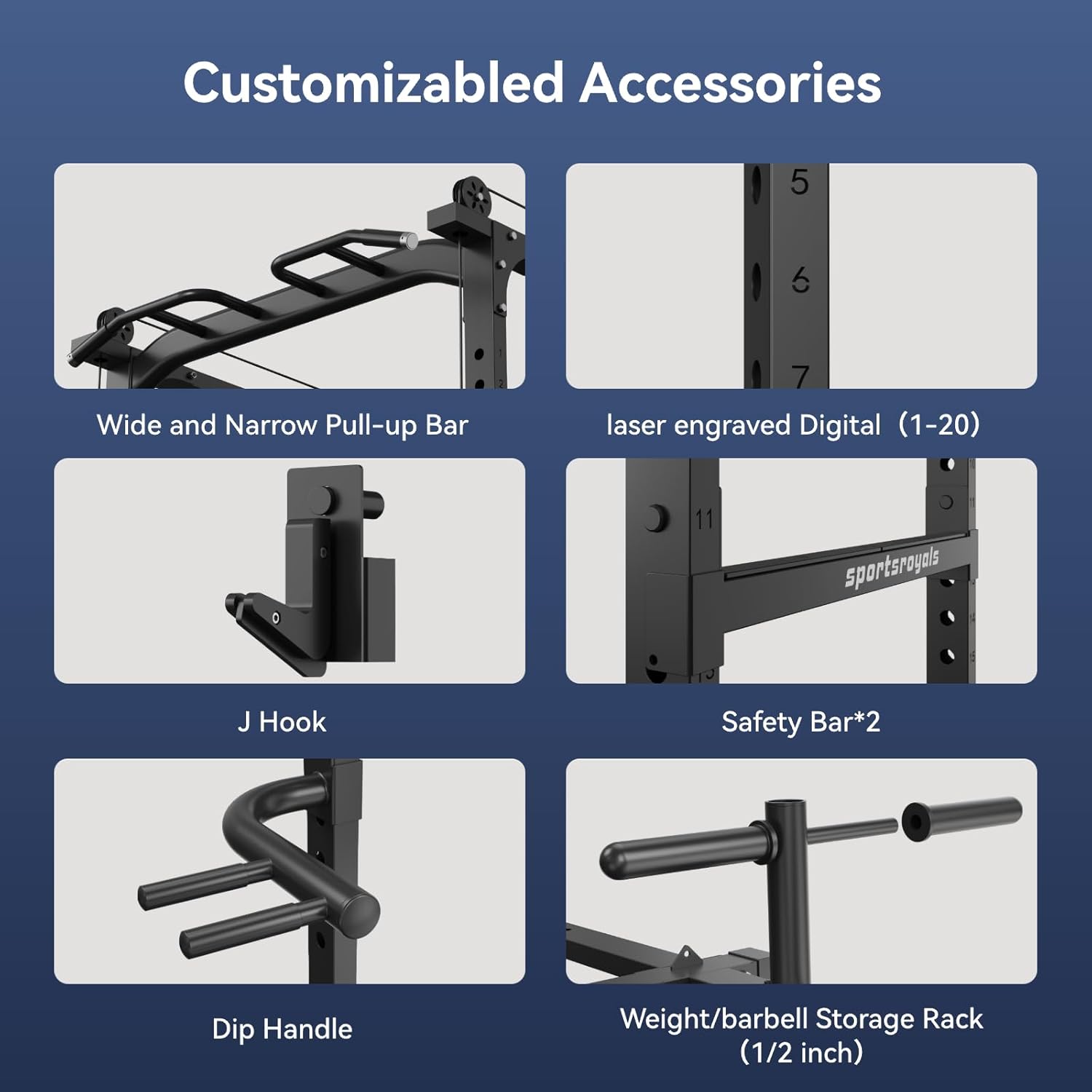 Power Cage with Adjustable Cable Crossover for Home Gym X896