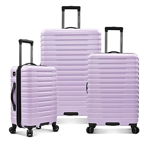 U.S. Traveler Boren Polycarbonate Hardside Rugged Travel Suitcase Luggage with 8 Spinner Wheels, Aluminum Handle, Teal, 2-Piece Set, USB Port in Carry-On