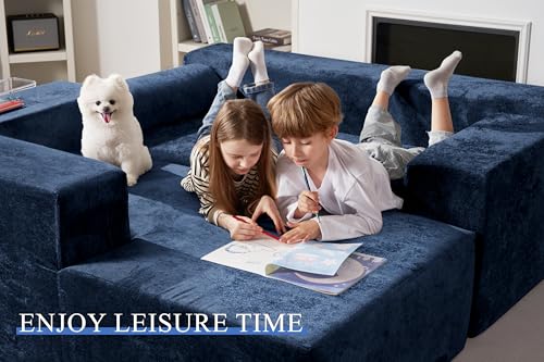L-Shape Modular Sectional Sofa with Deep Seat, No Assembly Required C597556