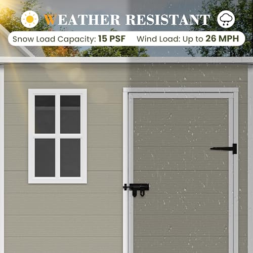 Outdoor Storage Shed 6 x 6 FT Resin Garden Shed with Lockable Door U891
