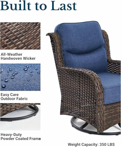 Outdoor Wicker Conversation Set with Cushions, 7 Pieces P4930