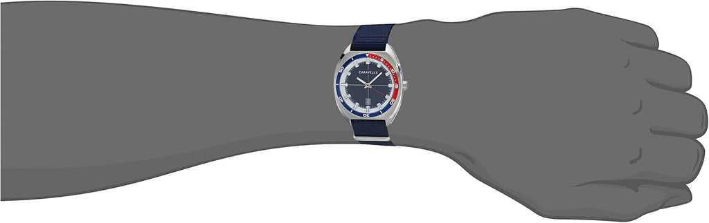 Men's Quartz Watch, Stainless Steel with Blue Nylon Strap D14941