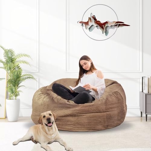 Bean Bag Chair for Adults 3FT, Soft Removable Cover, Light Gray X3039
