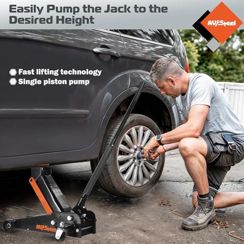 Heavy Duty Hydraulic Floor Jack, 3 Ton Capacity, Quick Lift for Cars X687