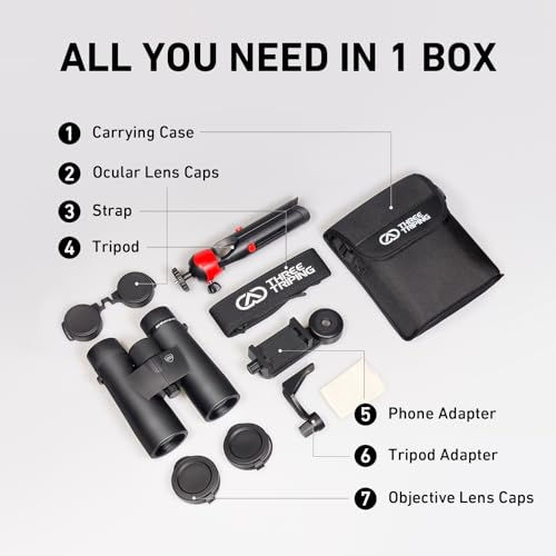 10x42 HD Binoculars for Adults with Phone Adapter and Tripod O5169