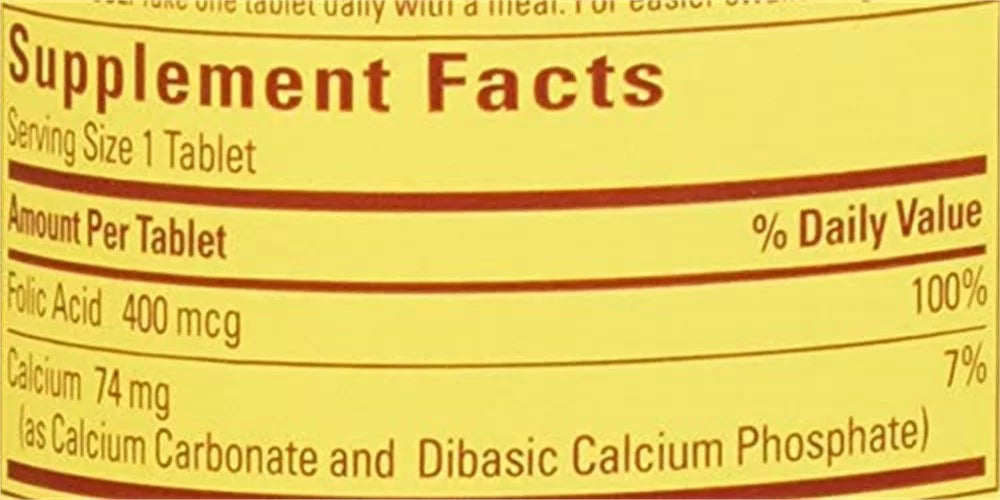 Folic Acid 400 mcg Tablets, Pack of 3 R234328